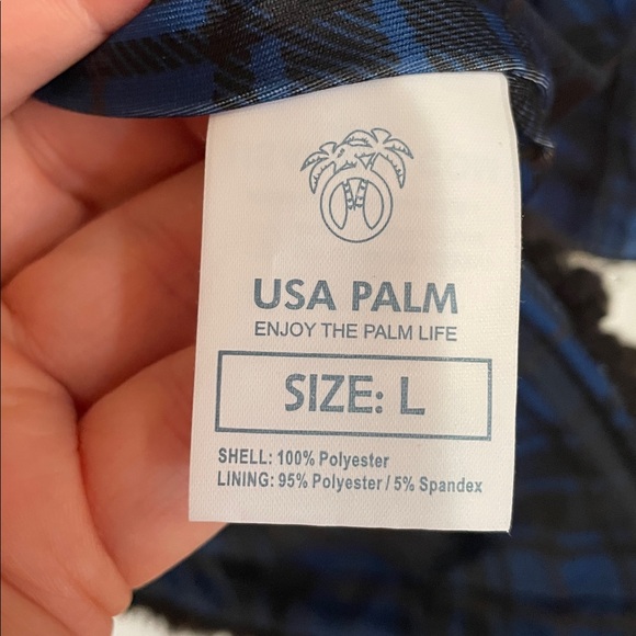 USA Palm Men's dark Navy blue Fleece Sweater reversible royal blue and Navy - Picture 4 of 8